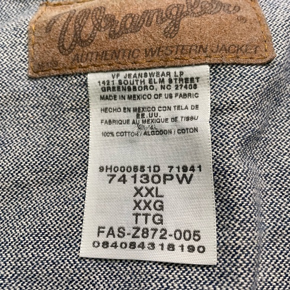 VTG Wrangler denim western vest w/ front pockets sz XXL - Picture 9 of 12
